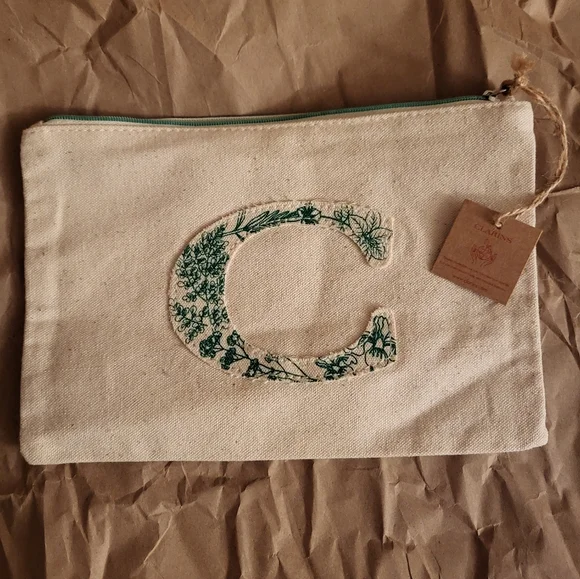 Clarins LETTER C pouch with Green Accents - Picture 3 of 7